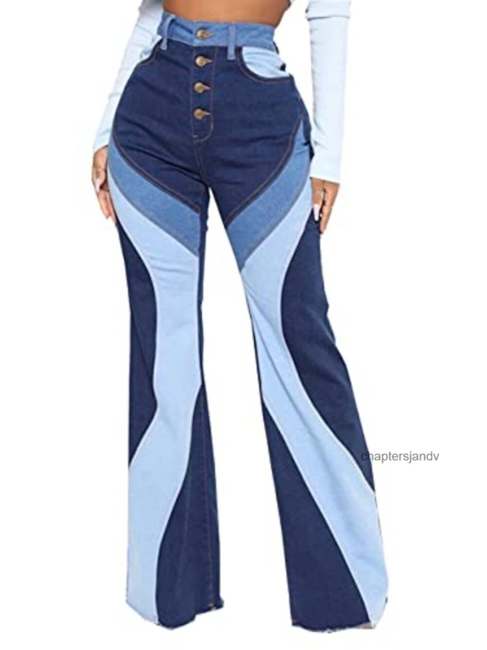 Women's Baggy Wide Leg High Waisted Pull On Stretchy Denim Jeans